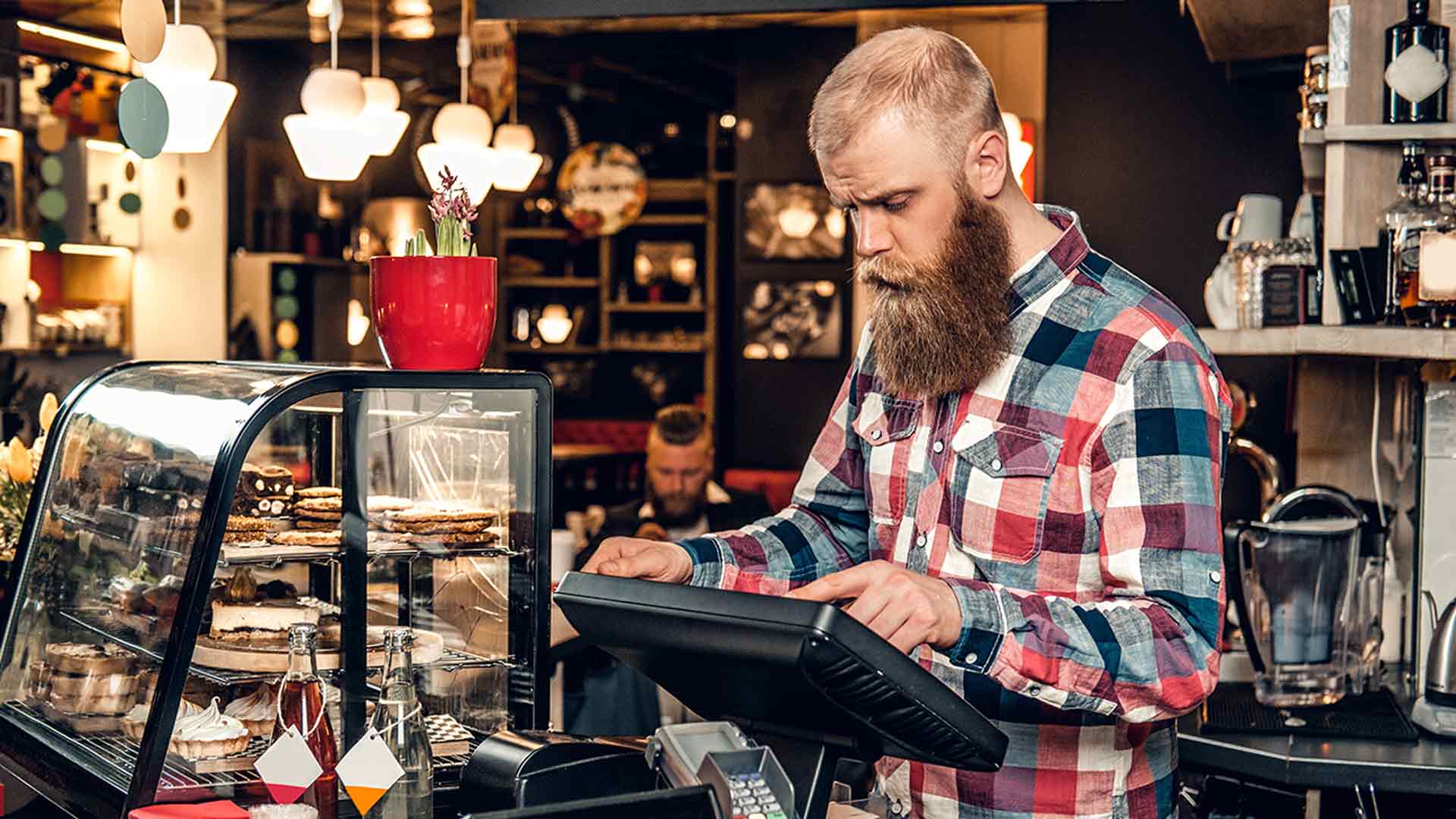 Registrierkassa in einem Coffeeshop