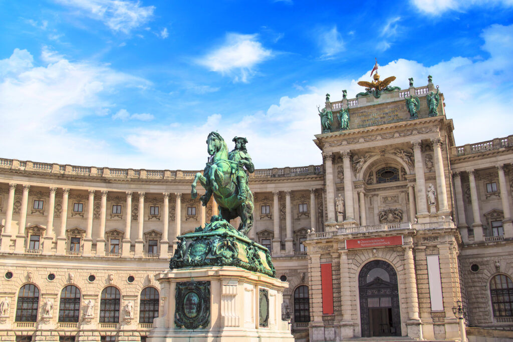 equestrian statue prince eugene savoy front national library austria vienna